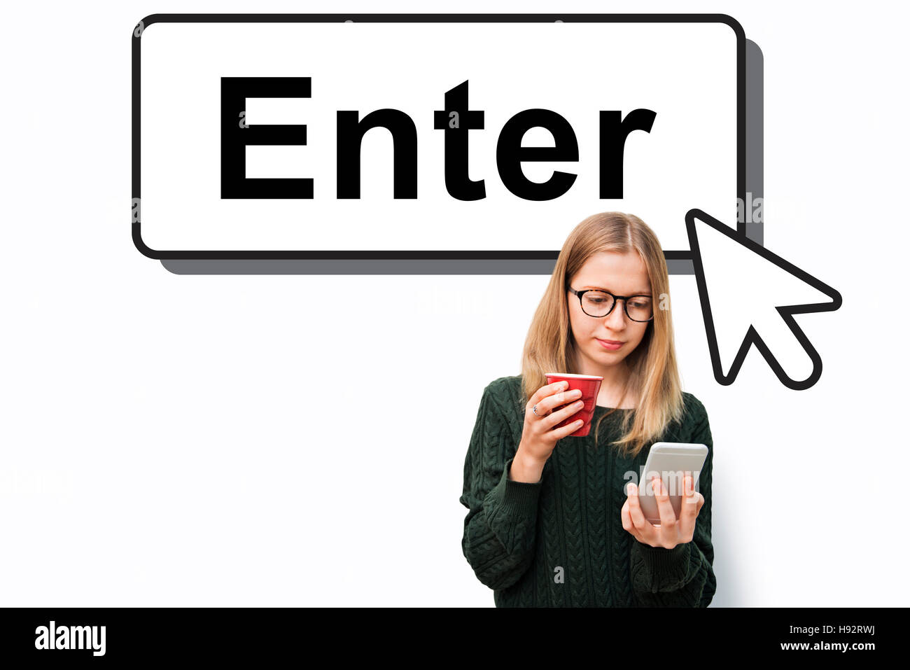 Enter Entering Entrance Entry Icon Information Concept Stock Photo - Alamy