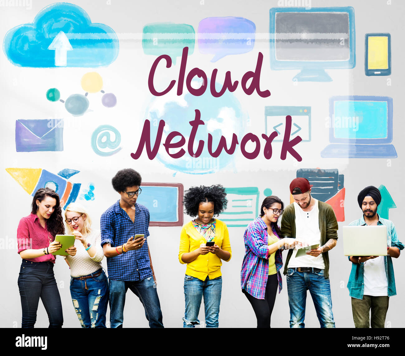 Cloud Network Computing Digital Information Concept Stock Photo - Alamy