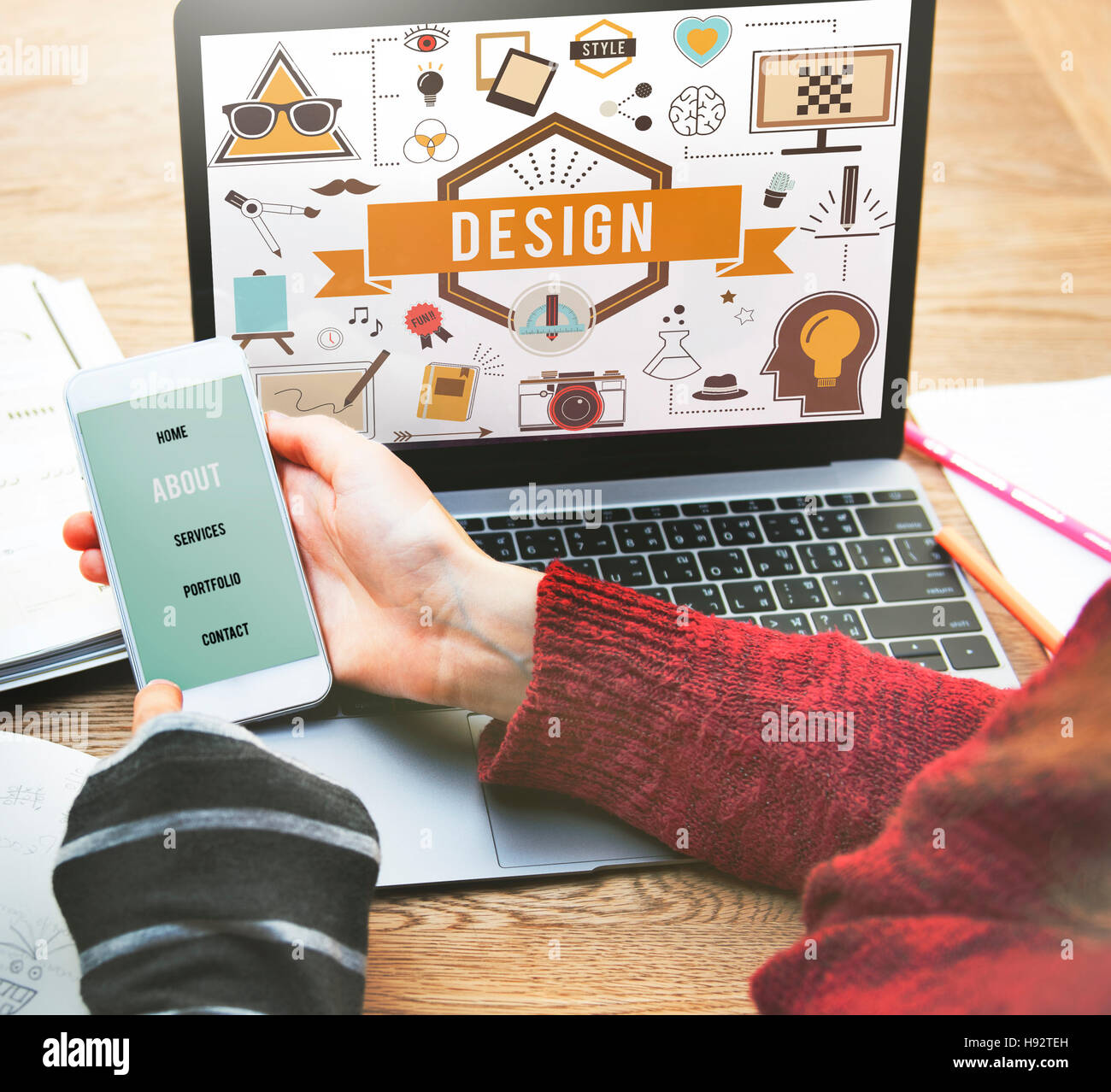 Design Creative Ideas Model Planning Sketch Concept Stock Photo - Alamy