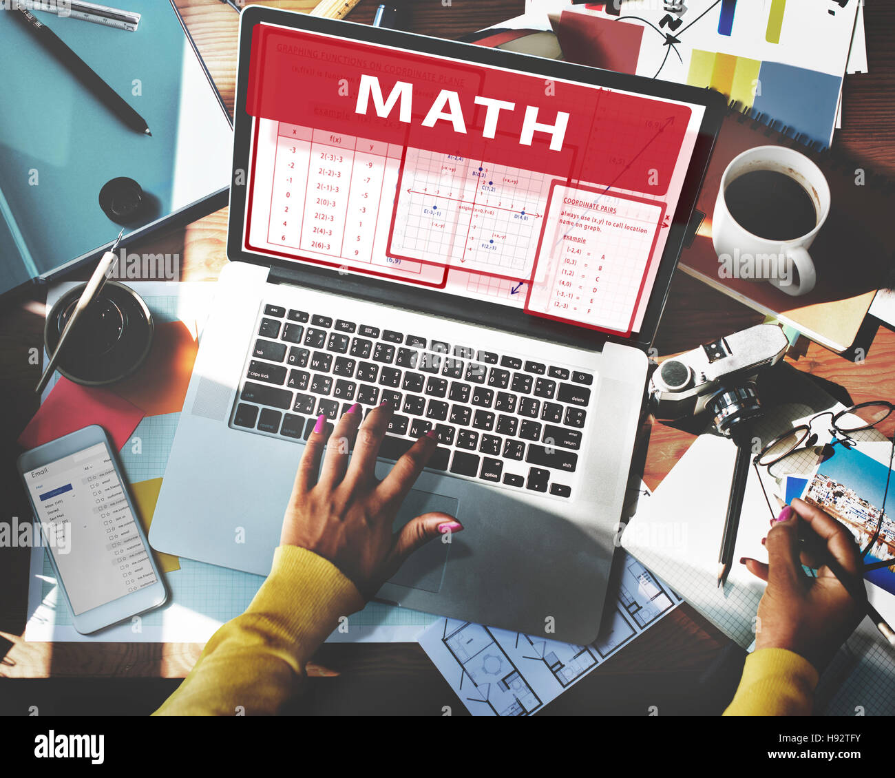 Math Mathematics Calculation Chart Concept Stock Photo Alamy