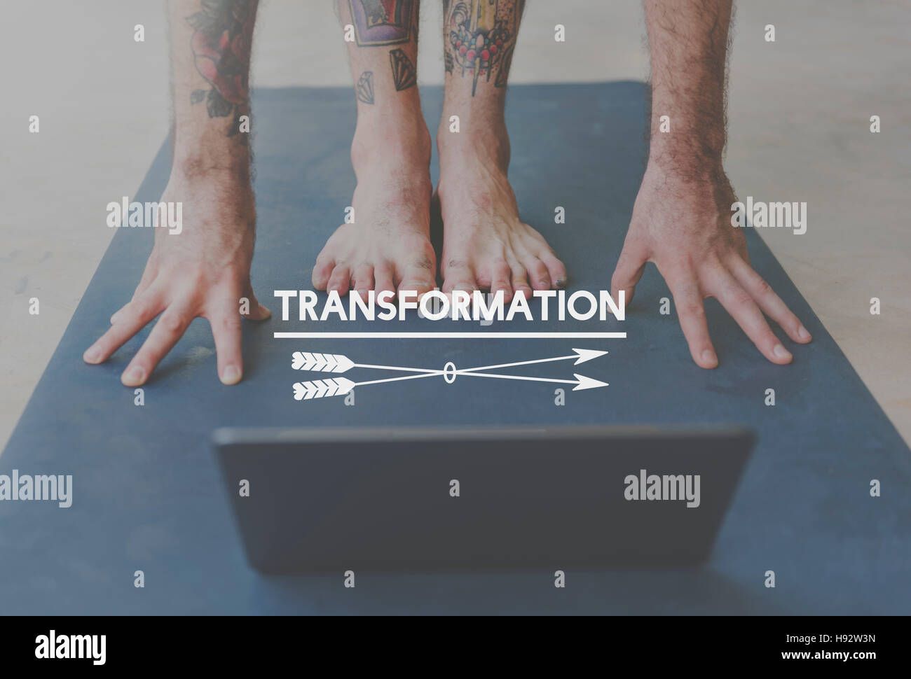 Yoga Transformation Strength Zen Balance Concept Stock Photo