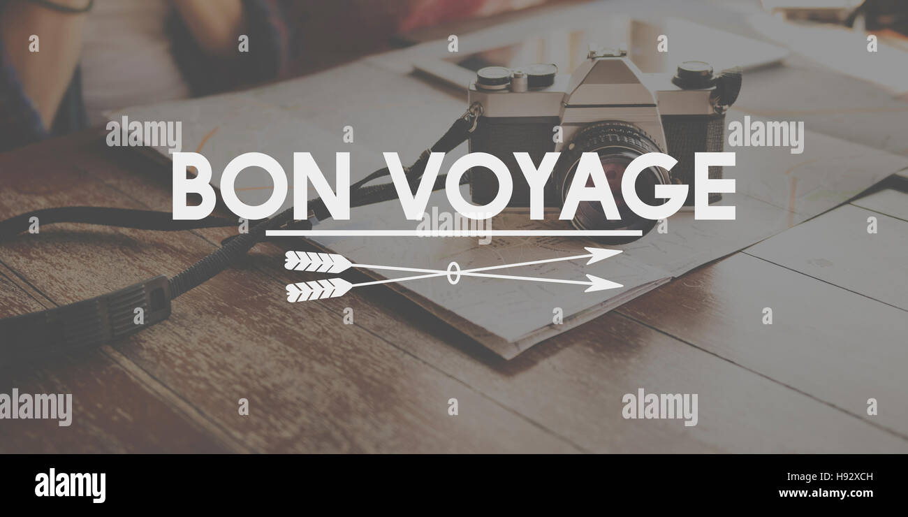 Bon Voyage Adventure Farewell Journey Transport Concept Stock Photo