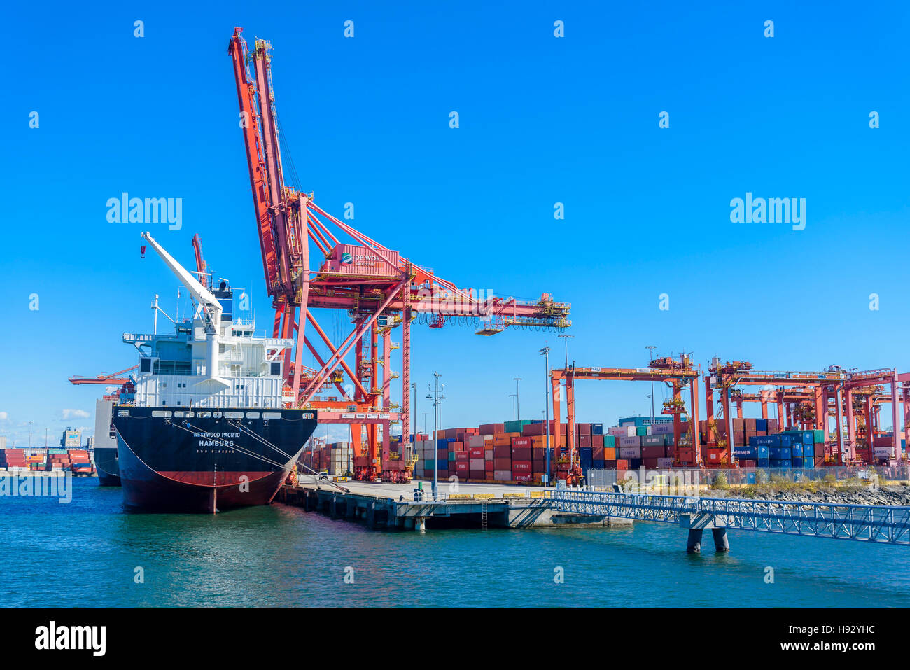 Container ship, Port of Vancouver terminal, Vancouver, British Columbia