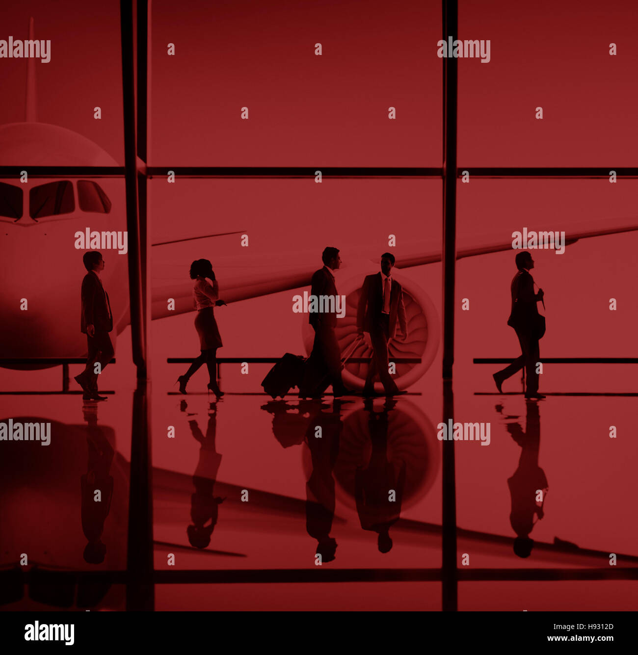 Airport silhouettes hi-res stock photography and images - Alamy