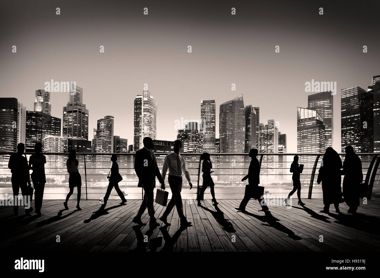 Business People Global Commuter Walking City Concept Stock Photo - Alamy