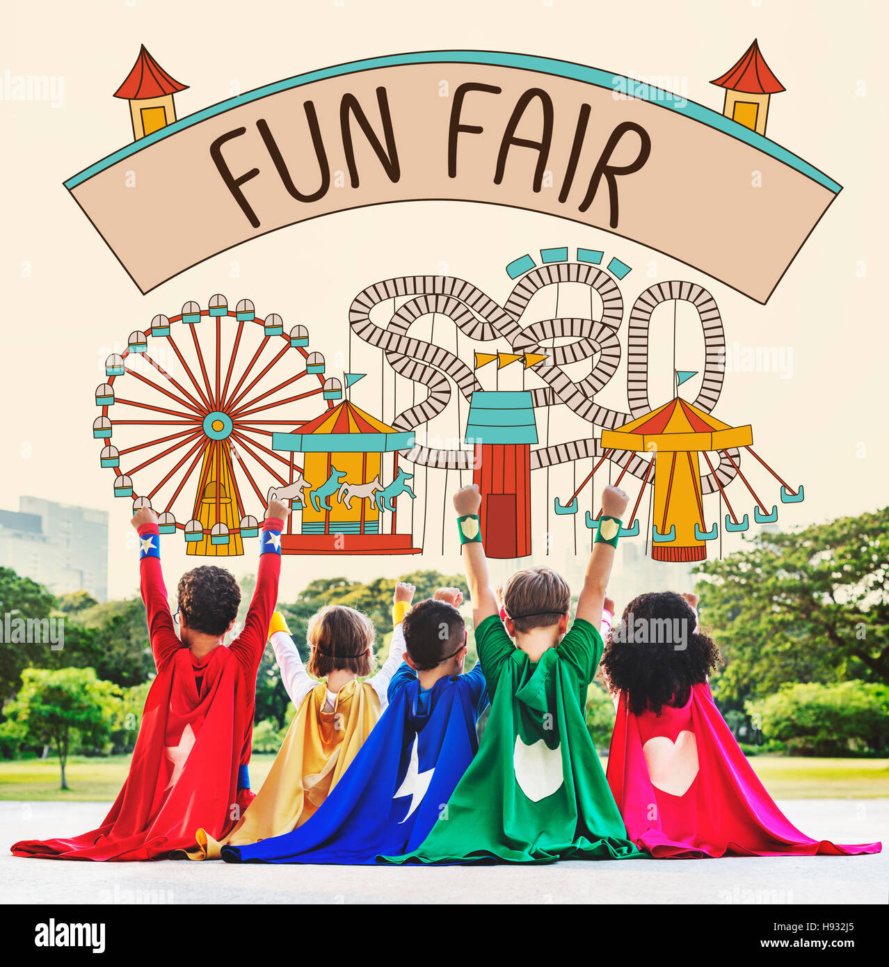 Fun Fair Amusement Enjoyment Happiness Joyful Concept Stock Photo - Alamy