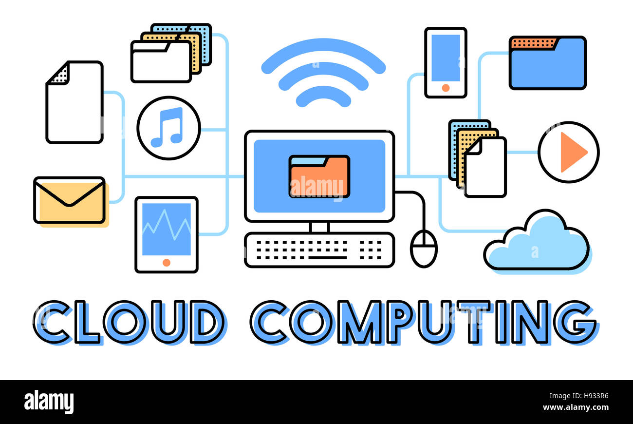 Cloud Computing Connection Data Information Storage Concept Stock Photo ...