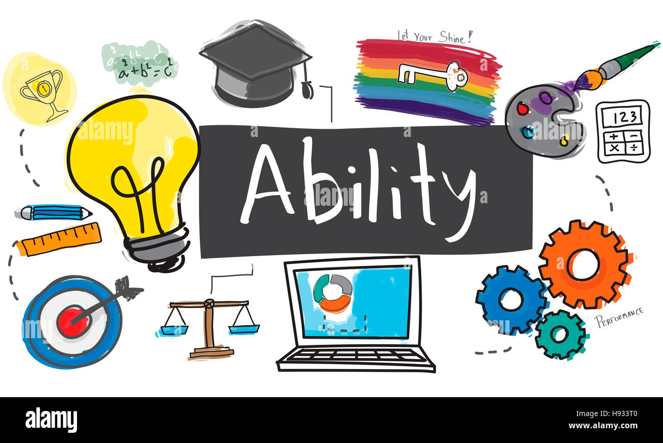 Ability Capability Creativity Drawing Icon Illustration Concept Stock Photo