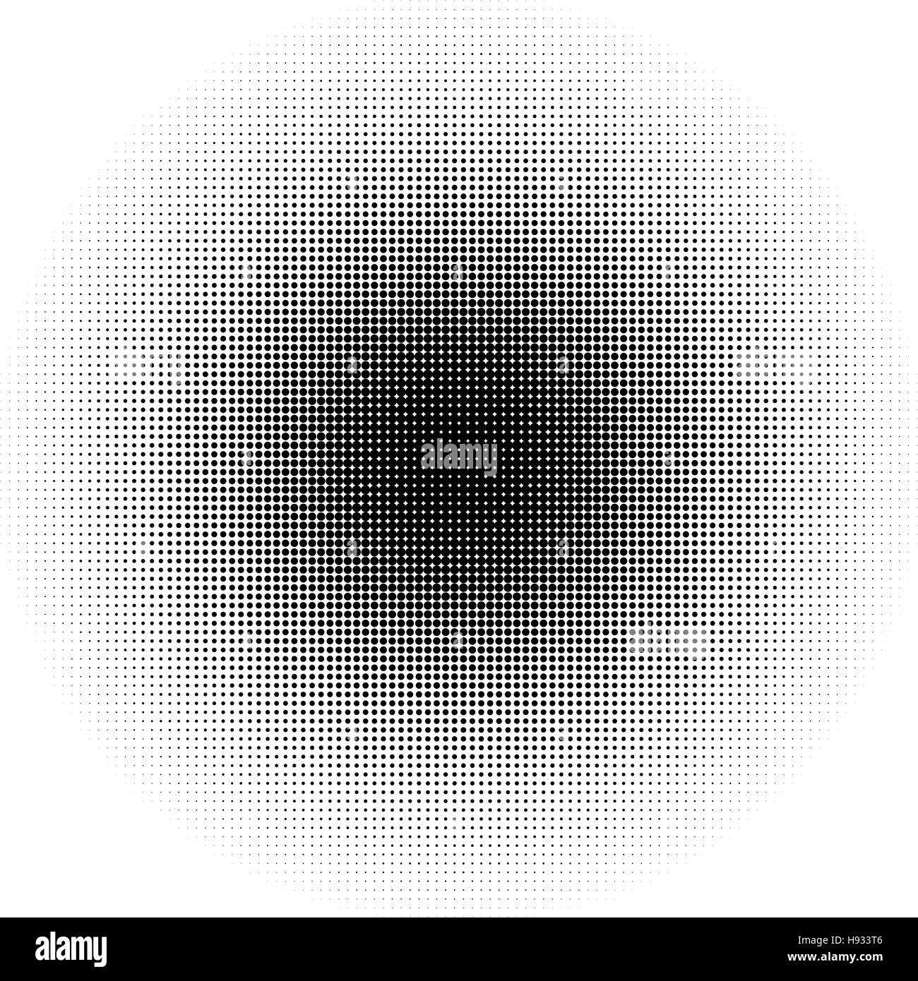 Halftone circles, halftone dots pattern. Monochrome half-tone Stock Vector