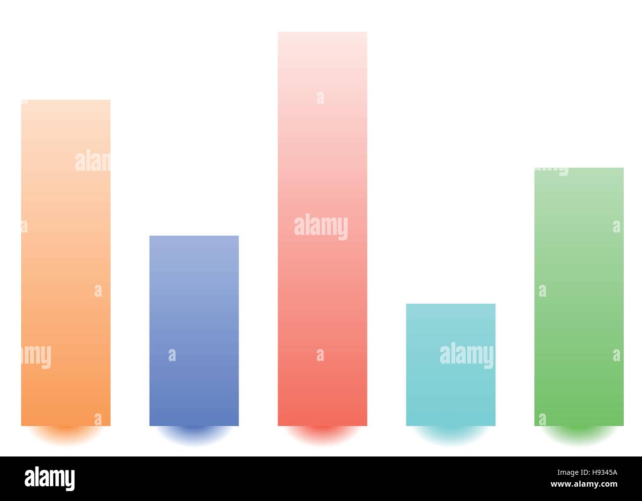 Bar chart / bar graph with random levels for analysis, visualization ...
