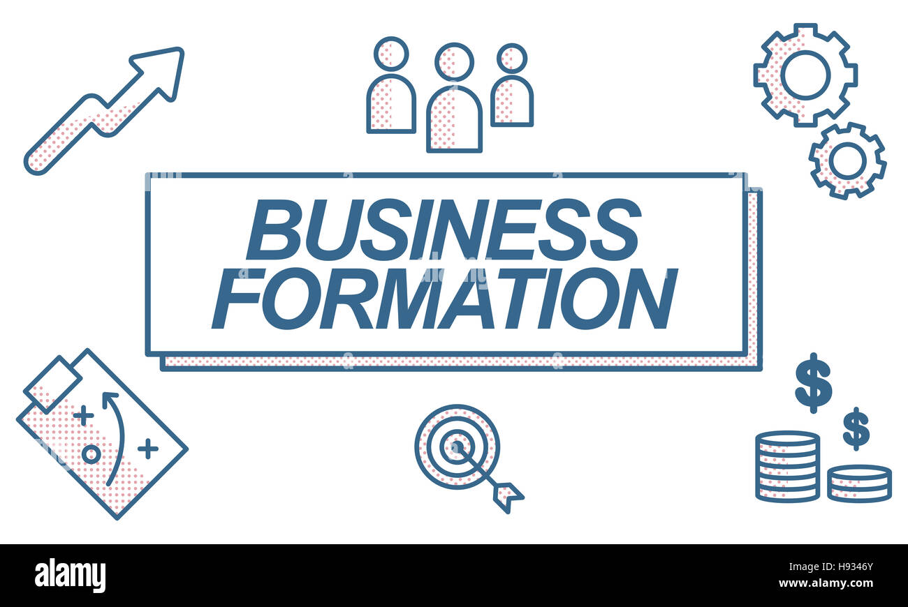 Business Formation Network Target Icons Graphic Concept Stock Photo