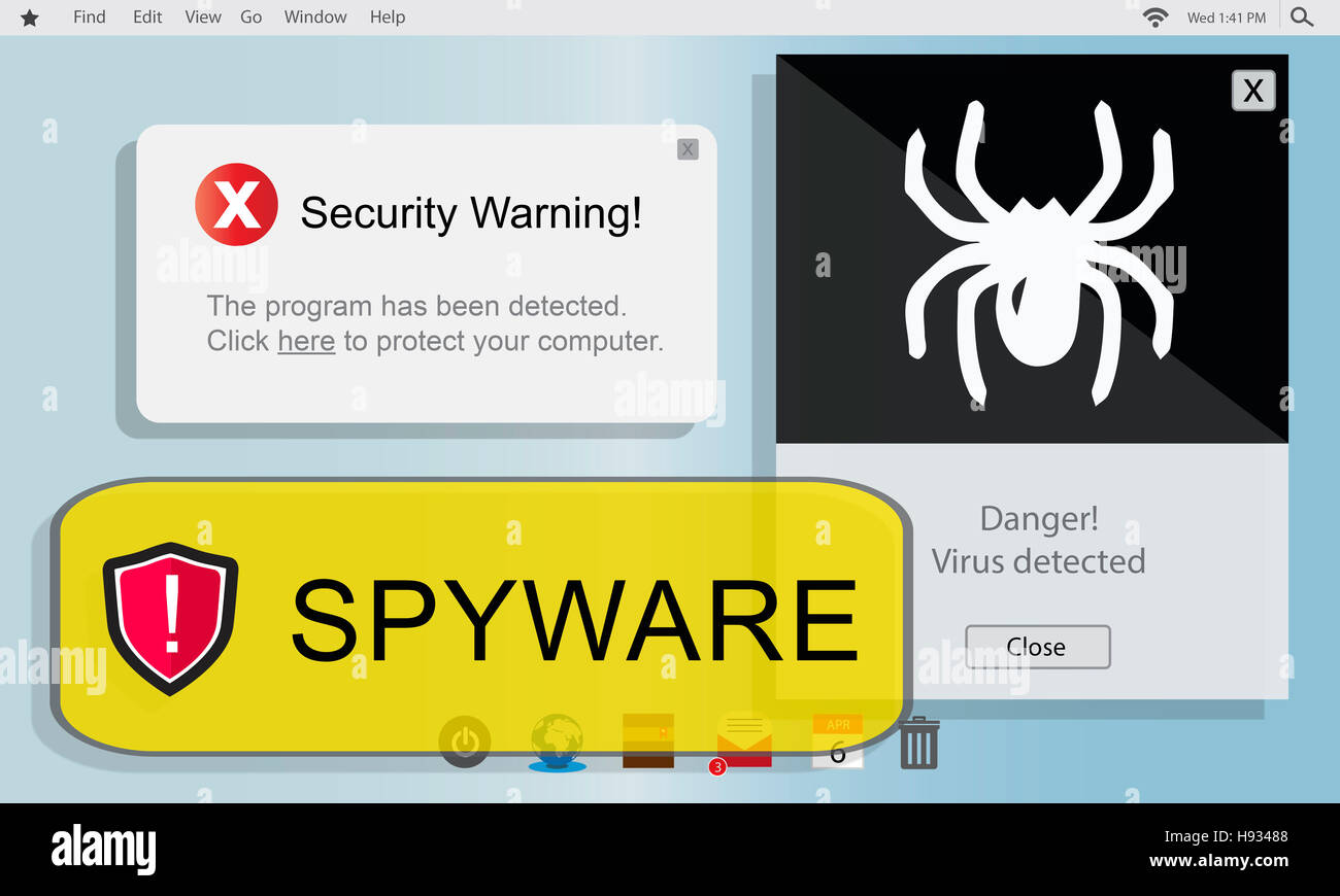 Spyware Computer Hacker Virus Malware Concept Stock Photo