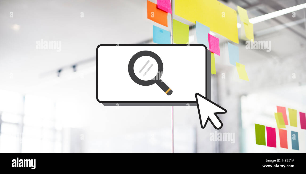 Searching Cursor Magnifying Glass Looking Concept Stock Photo Alamy