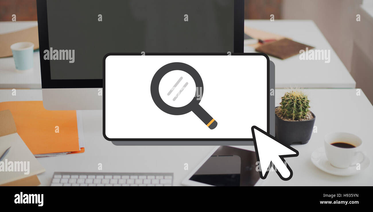 Searching Cursor Magnifying Glass Looking Concept Stock Photo Alamy