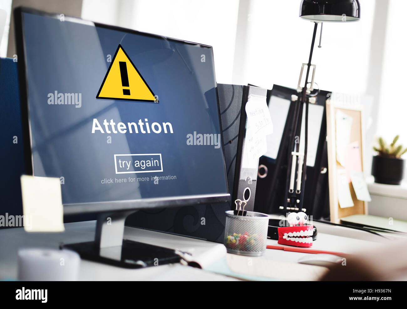 Attention Notice Warning Scrutiny Error Concept Stock Photo