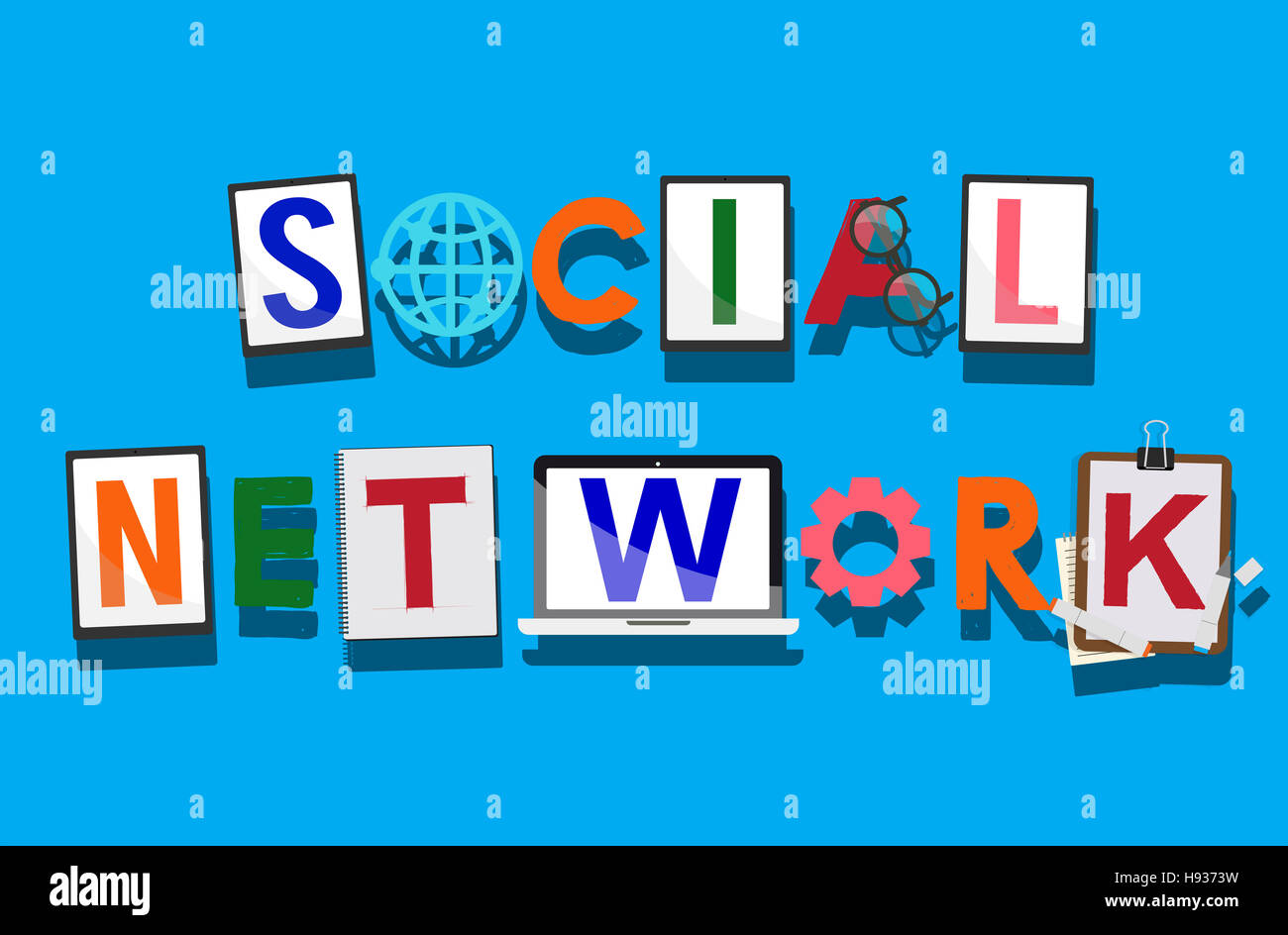 Social Network Social Medai Technology Connected Concept Stock Photo