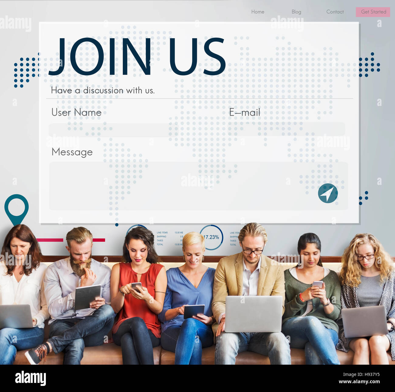 Register Enquiry Online Web Page Concept Stock Photo - Alamy