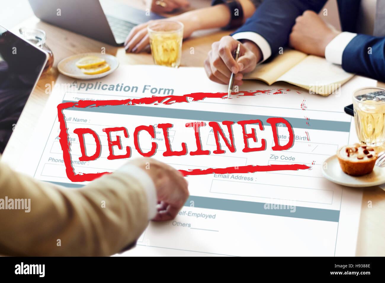 Rejected Declined Negative Document Form Concept Stock Photo - Alamy