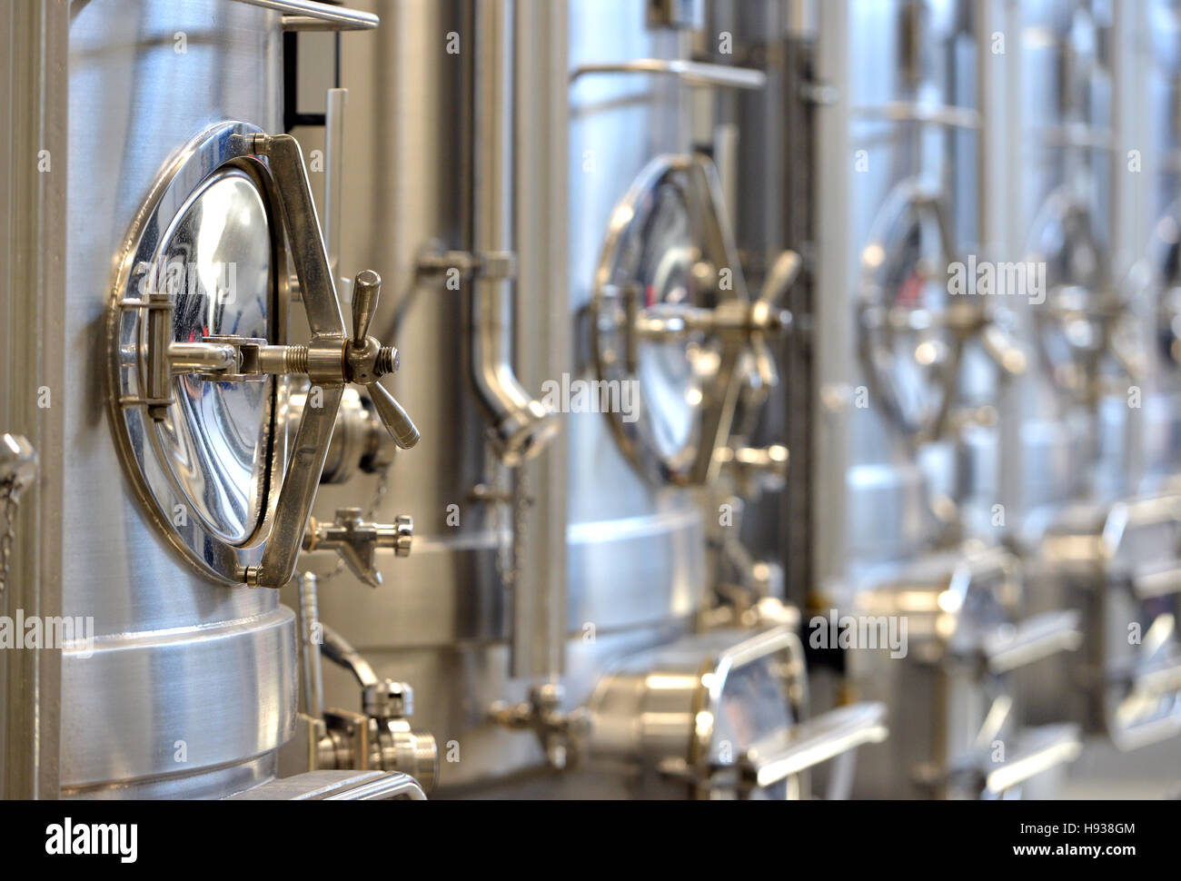 Stainless steel wine making stills Stock Photo Alamy