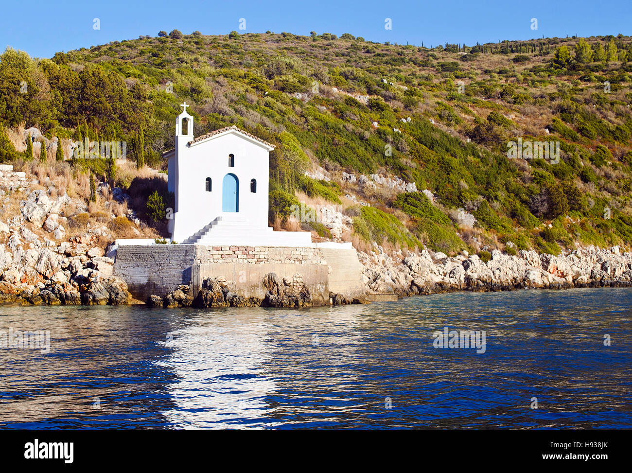 saint Andrew chapel in Ithaca island Greece Stock Photo