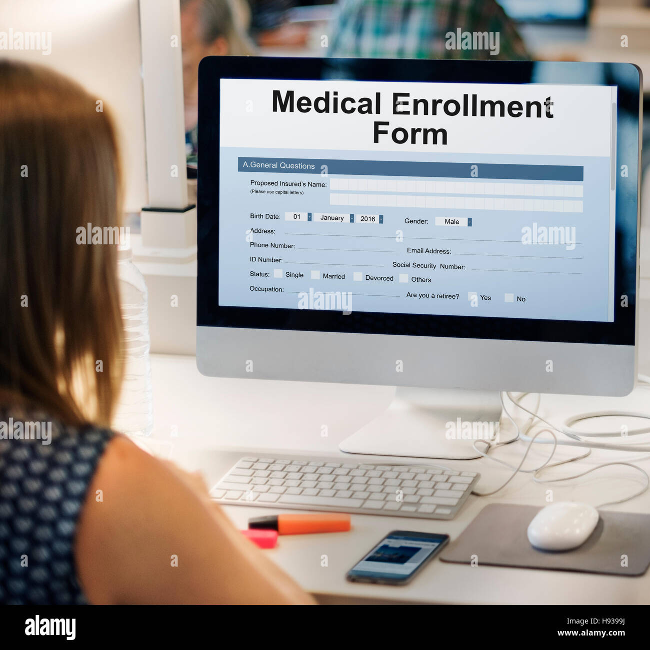Medical Enrollment Form Document Medicare Concept Stock Photo