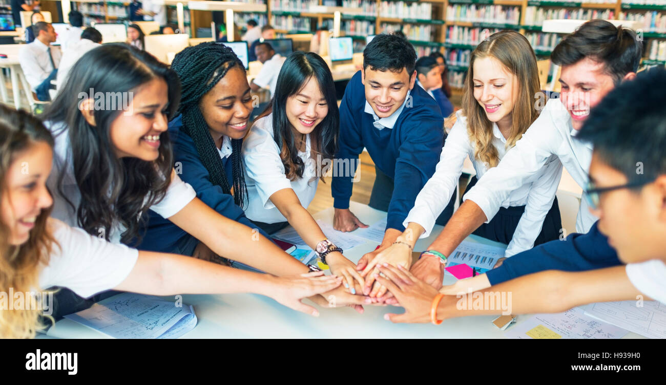 Educational Student Library Teamwork Concept Stock Photo Alamy
