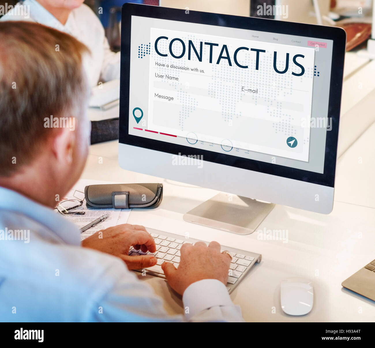 Contact Register Feedback Support Help Concept Stock Photo - Alamy