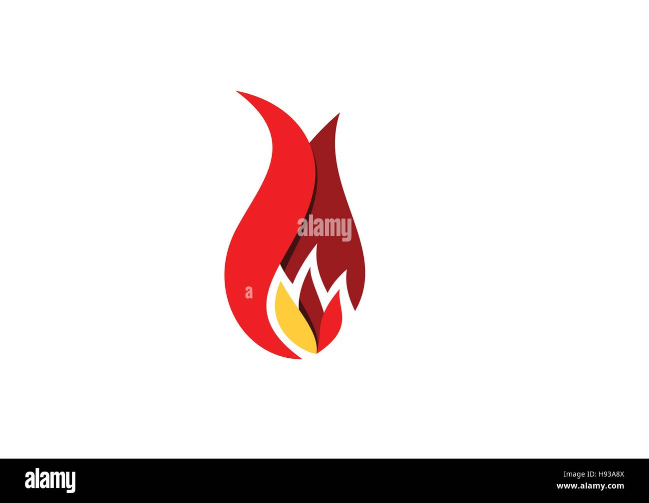 fire, flame, logo, hot fire symbol icon design vector, modern red colors sign flames logotype Stock Vector