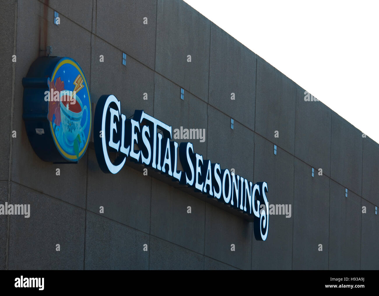 Celestial Seasonings sign and building in Gunbarrel CO Stock Photo