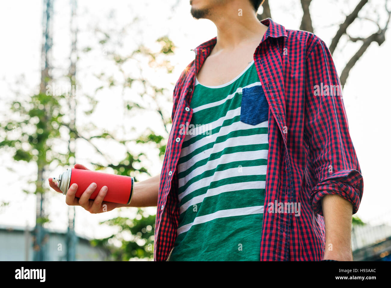Vest Singlet Spray Graffiti Casual Artwork Urban Concept Stock Photo