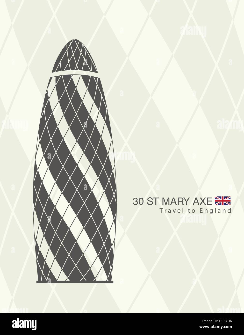 shape of the gherkin, London 30 St Mary Axe Stock Vector