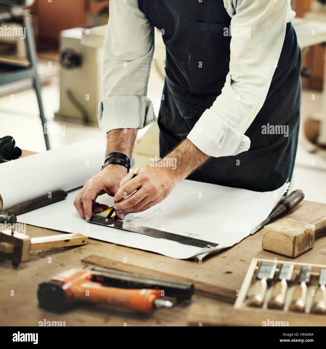 Handyman Occupation Craftsmanship Carpentry Concept Stock Photo