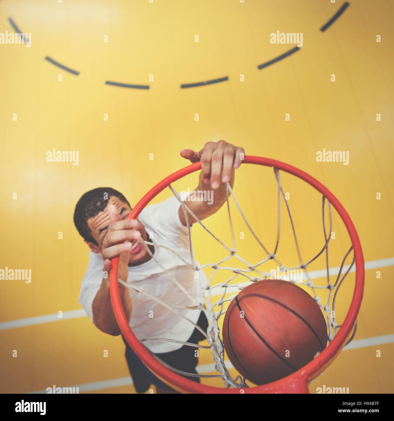 Basketball Bounce Competition Exercise Player Concept Stock Photo Alamy