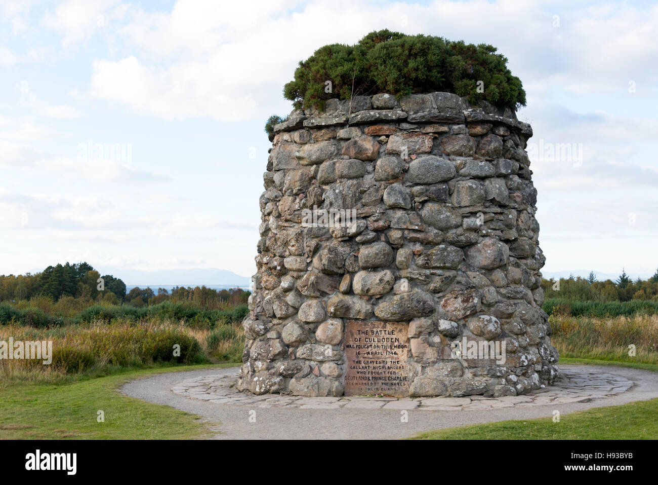 Battle of Culloden Memorial Cairn Stock Photo