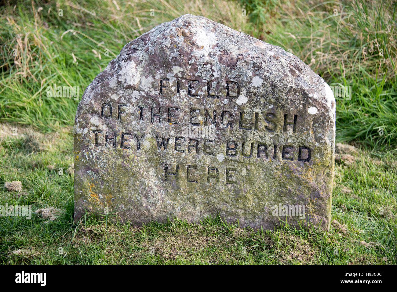 Battle of Culloden clan memorial stone marker (The English Stock Photo