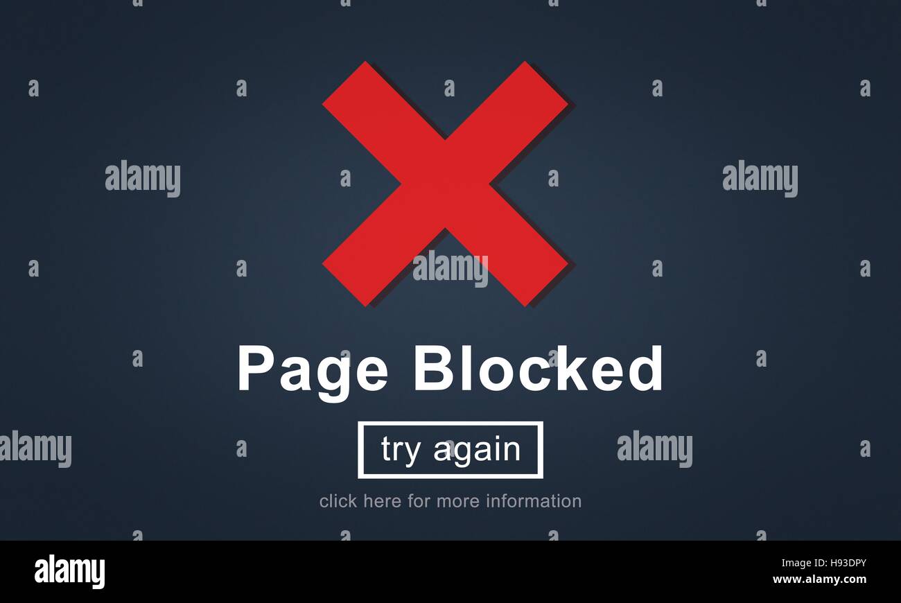 Page Blocked Error Data Internet Online Technology Concept Stock Photo ...