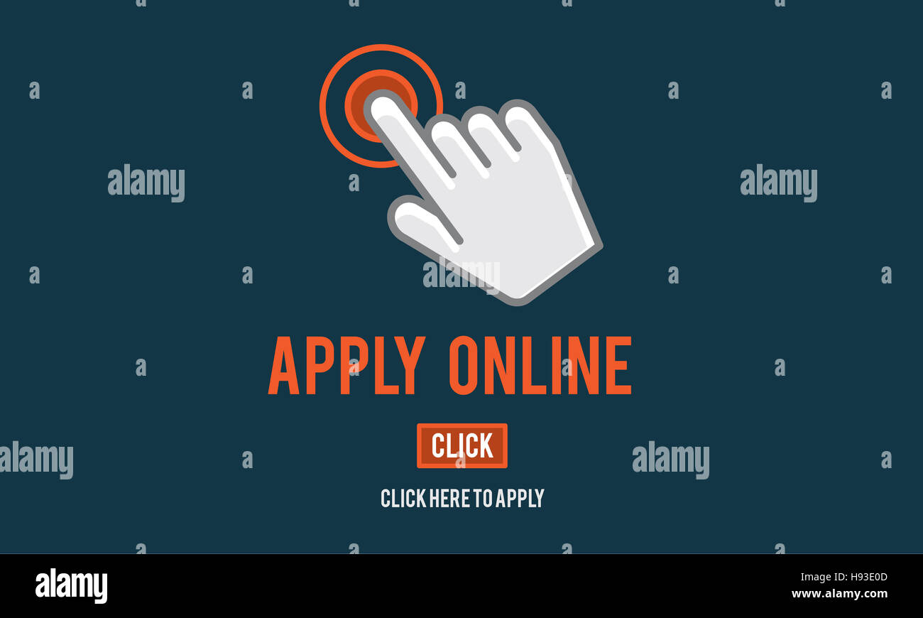 Apply Here Apply Online Job Concept Stock Photo