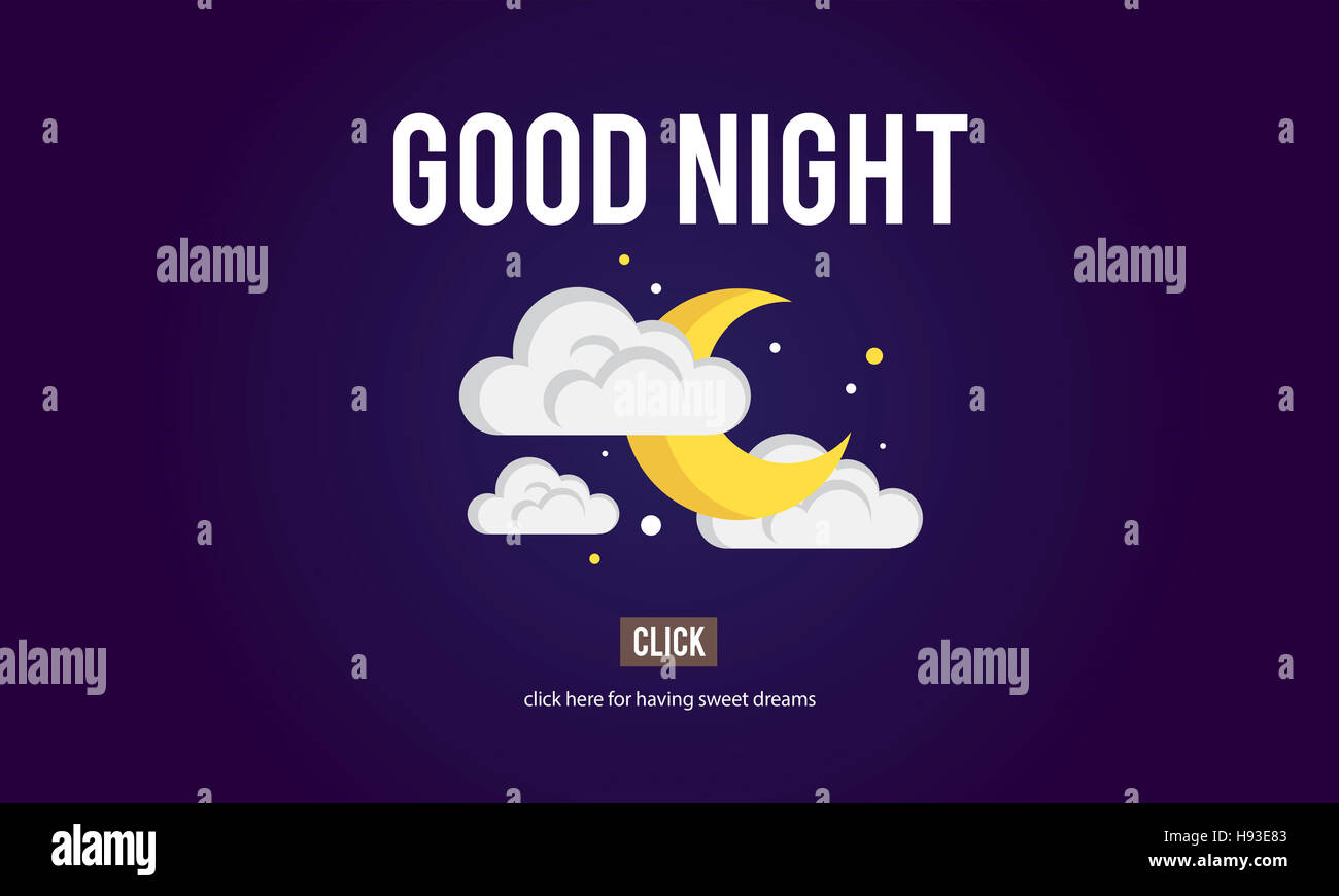 Good Night Sleepy Moon Stars Concept Stock Photo - Alamy