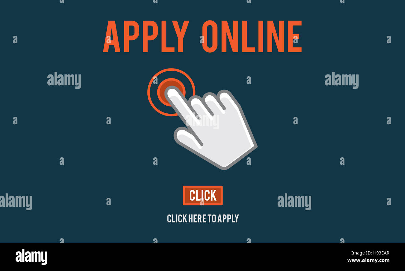 Apply Here Apply Online Job Concept Stock Photo