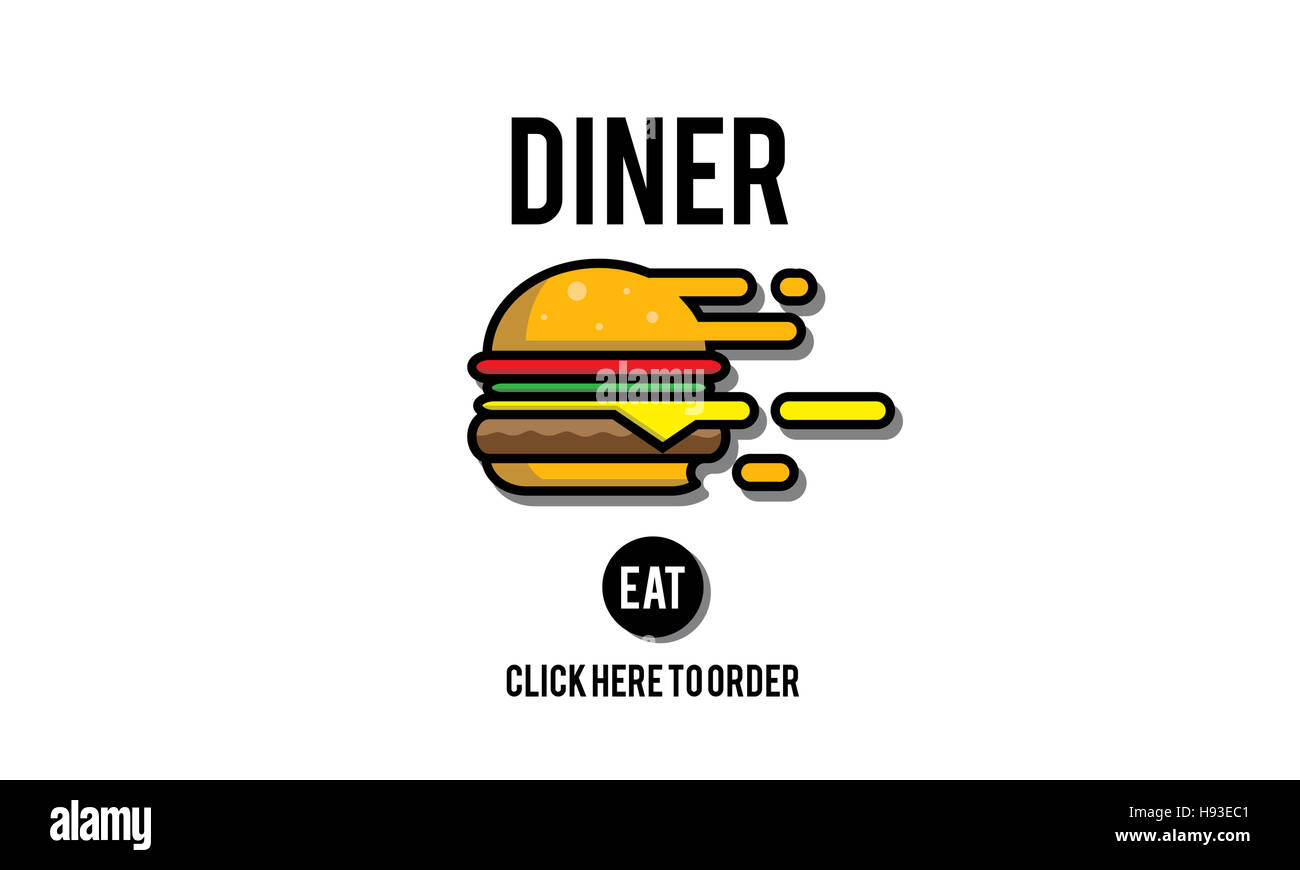 Diner Eating Restaurant Cafe Concept Stock Photo