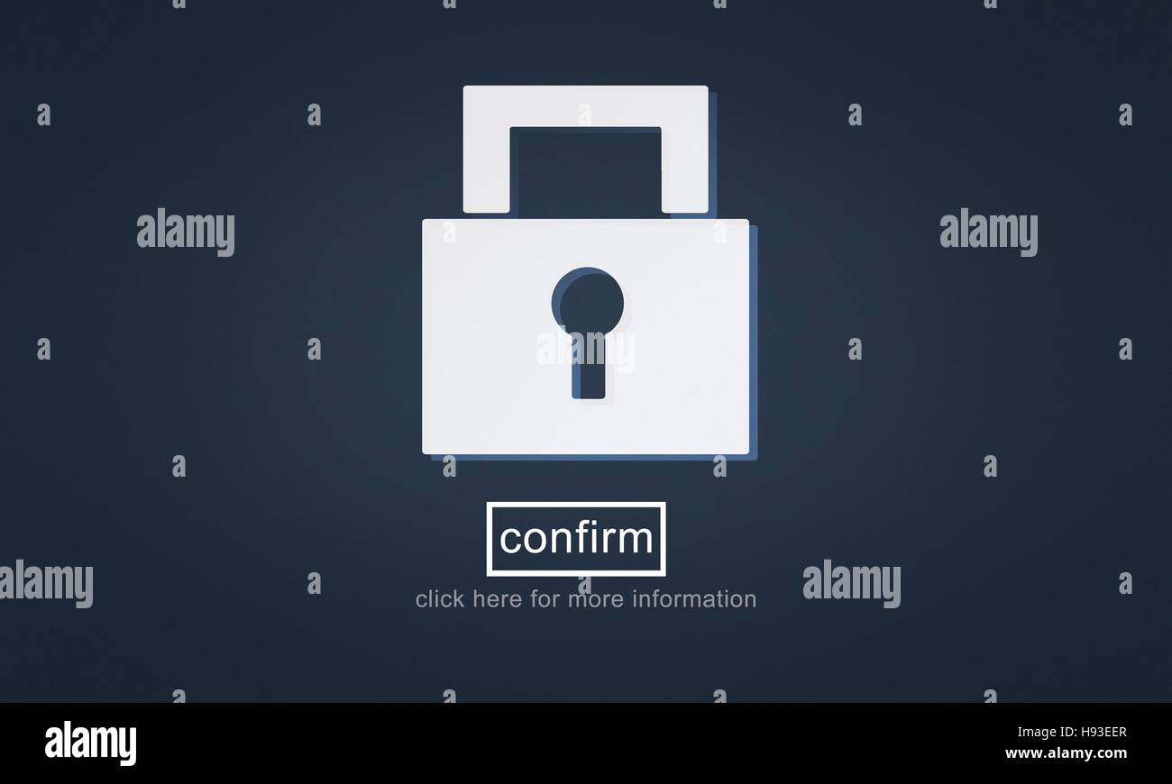 Lock Security Icon Safety Confirm Concept Stock Photo - Alamy