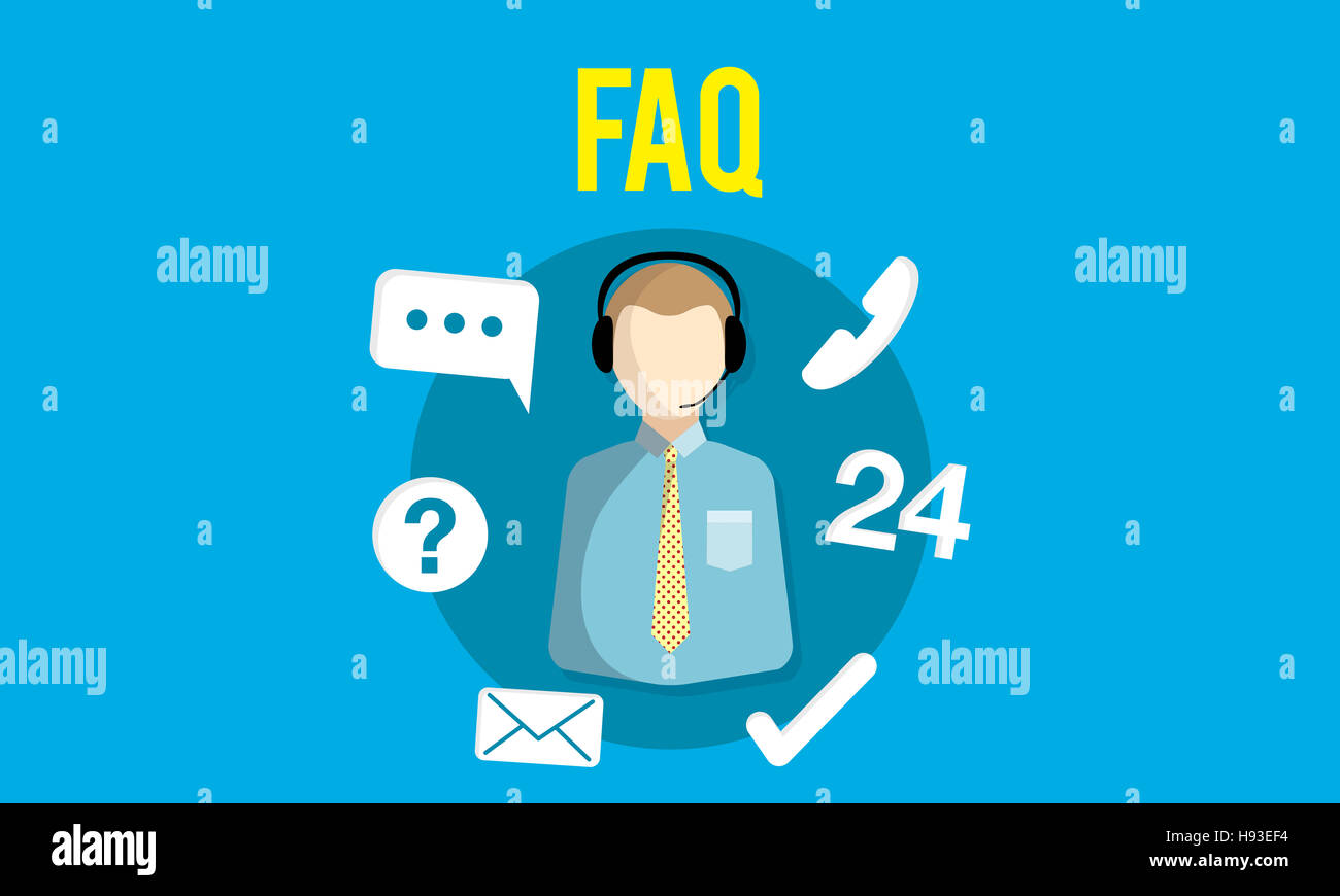 FAQ Enquiry Questions Guide Customer Support Concept Stock Photo - Alamy