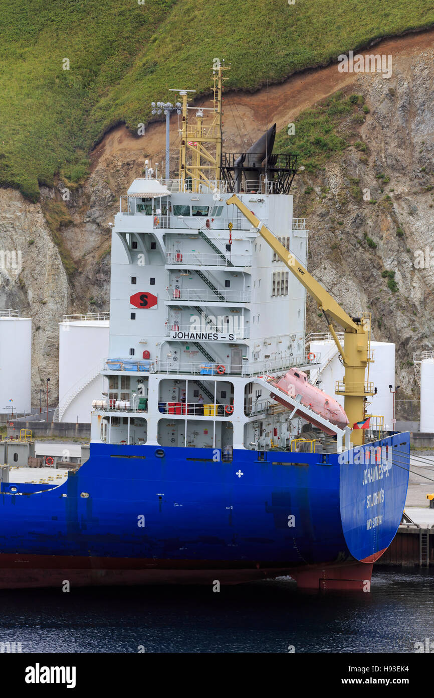 Container ship, Dutch Harbor, Amaknak Island, Island, Aleutian Islands