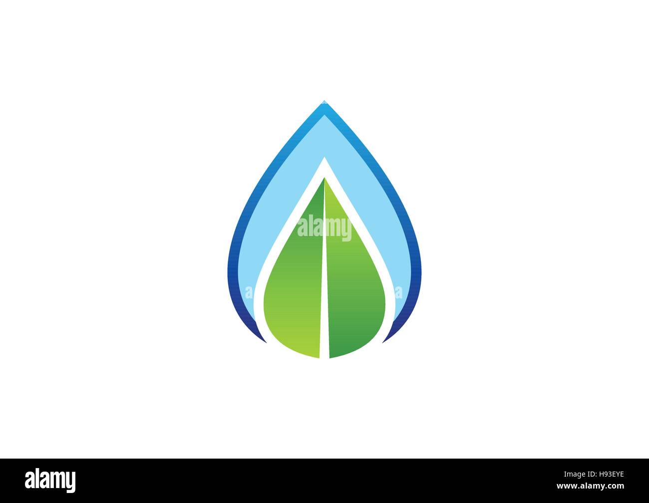 water drop and leaf logo concept, water drop and nature leaf symbol icon vector design Stock Vector