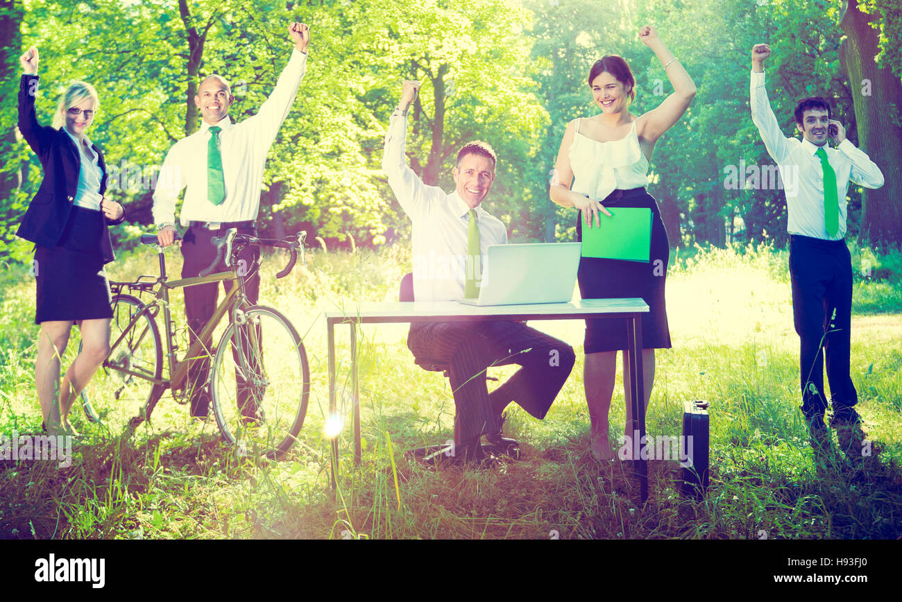 Business People Green Business Success Outdoors Concept Stock Photo - Alamy