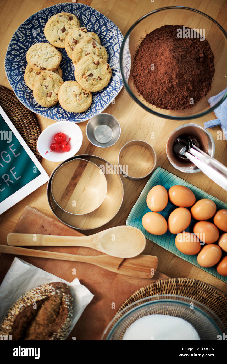 Bakery Baking Cook Eggs Pastry Ingredients Concept Stock Photo Alamy