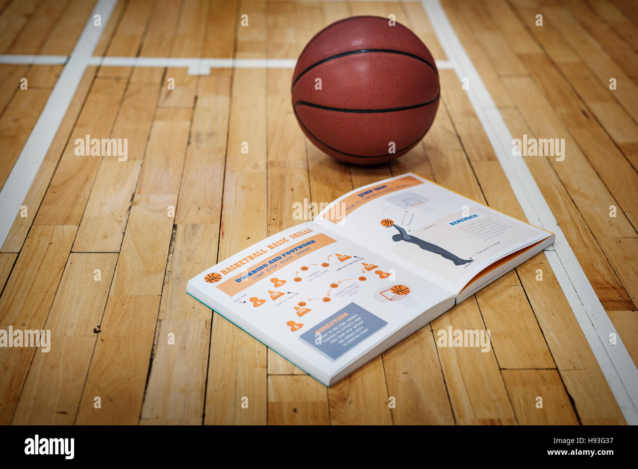 Basketball Manual Learn Instruction Game Concept Stock Photo Alamy
