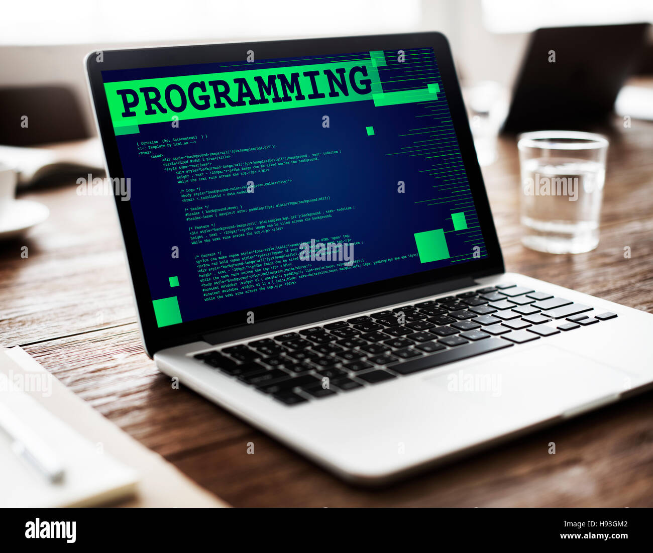 Programming code developing application hi-res stock photography and ...