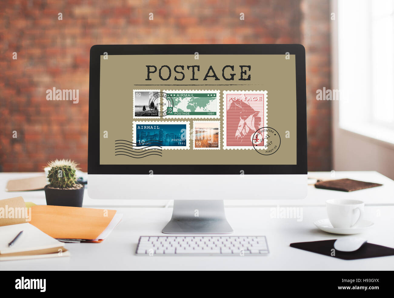 Postage Letter Parcel Stamp Mail Graphic Concept Stock Photo Alamy