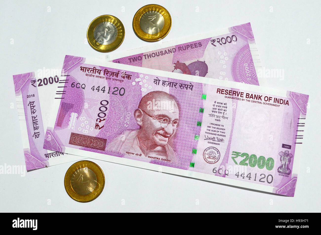 Indian new currency Stock Photo